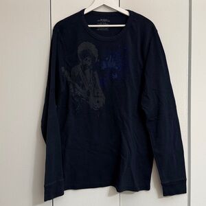 Jimi Hendrix Size Tall XXL Long Sleeve Blue Shirt